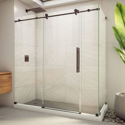 Enigma-X 76" High x 68-3/8" Wide x 32-1/2" Deep Sliding Frameless Shower Enclosure with Clear Glass - image 1