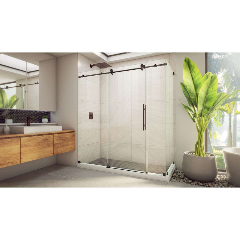 Enigma-X 76" High x 68-3/8" Wide x 34-1/2" Deep Sliding Frameless Shower Enclosure with Clear Glass - image 2