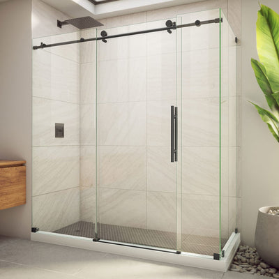 Enigma-X 76" High x 68-3/8" Wide x 34-1/2" Deep Sliding Frameless Shower Enclosure with Clear Glass - image 1