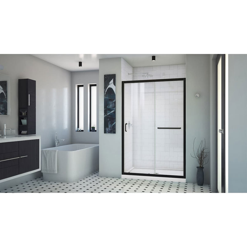 Infinity-Z 72" High x 44" Wide Sliding Semi Frameless Shower Door with Clear Glass - image 10