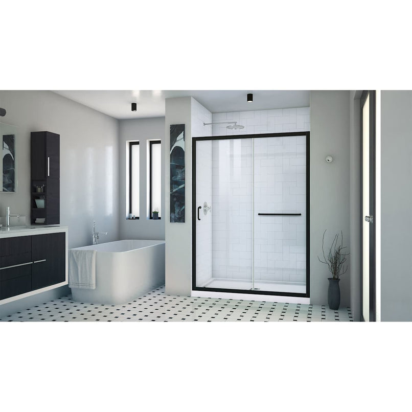 Infinity-Z 72" High x 50" Wide Sliding Semi Frameless Shower Door with Clear Glass - image 12