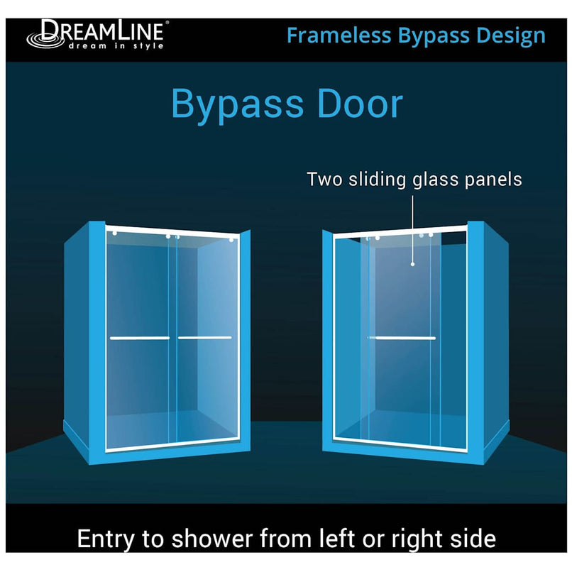 Charisma 76" High x 60" Wide Sliding Frameless Shower Door with Clear Glass - image 3