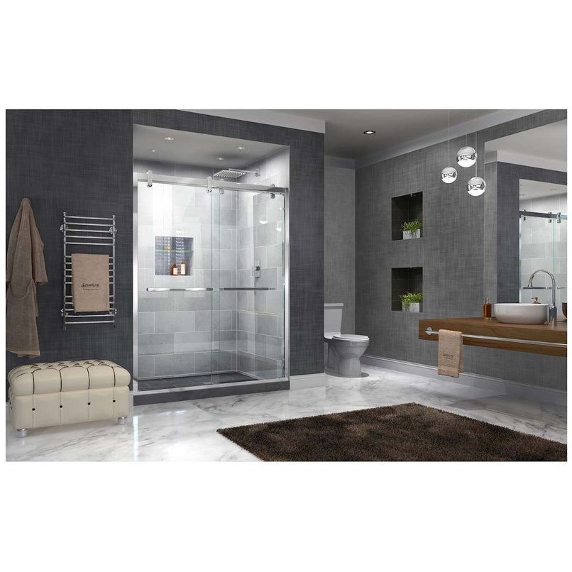 Cavalier 77 3/8" High x 60" Wide Bypass Frameless Shower Door with Clear Glass - image 2