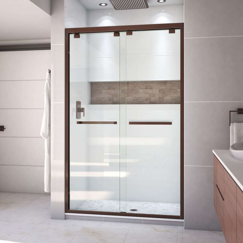 Encore 76" High x 48" Wide Bypass Semi Frameless Shower Door with Clear Glass - image 6