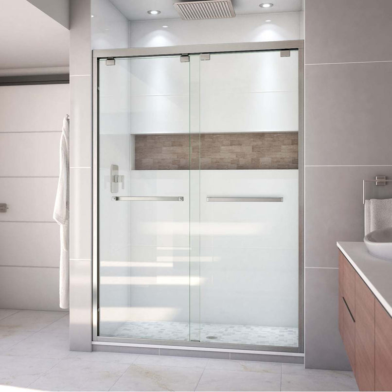 Encore 76" High x 54" Wide Bypass Semi Frameless Shower Door with Clear Glass - image 4