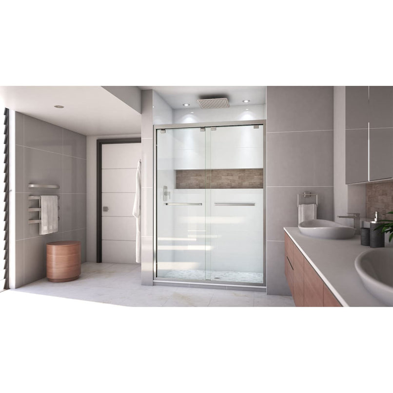 Encore 76" High x 54" Wide Bypass Semi Frameless Shower Door with Clear Glass - image 5