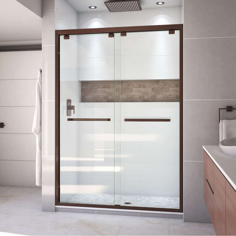 Encore 76" High x 54" Wide Bypass Semi Frameless Shower Door with Clear Glass - image 6