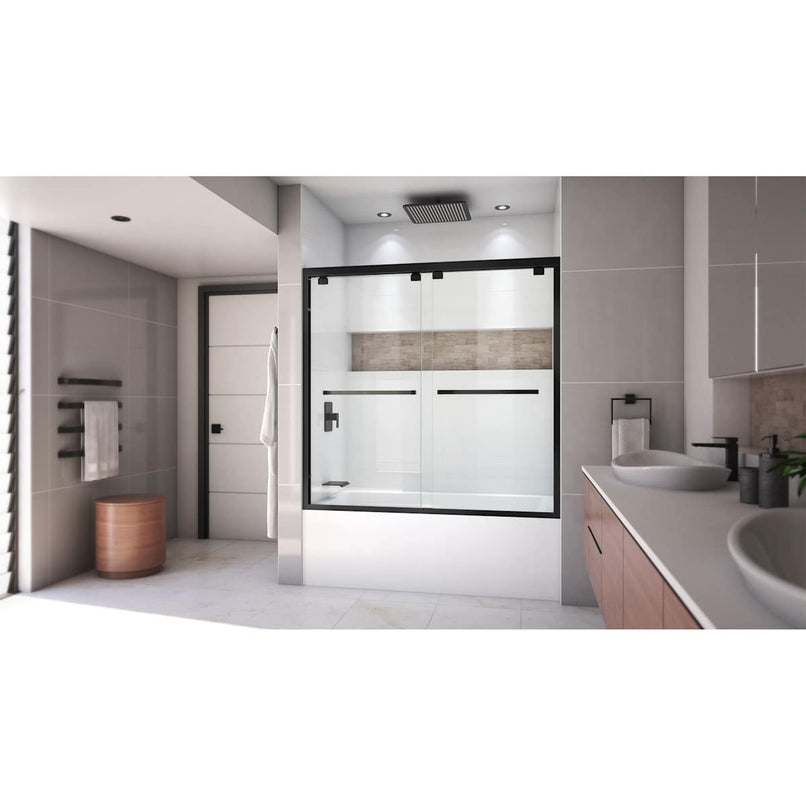 Encore 58" High x 60" Wide Bypass Semi Frameless Tub Door with Clear Glass - image 9