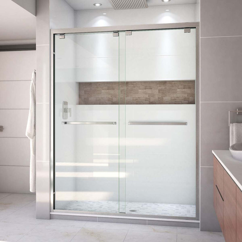 Encore 76" High x 60" Wide Bypass Semi Frameless Shower Door with Clear Glass - image 4