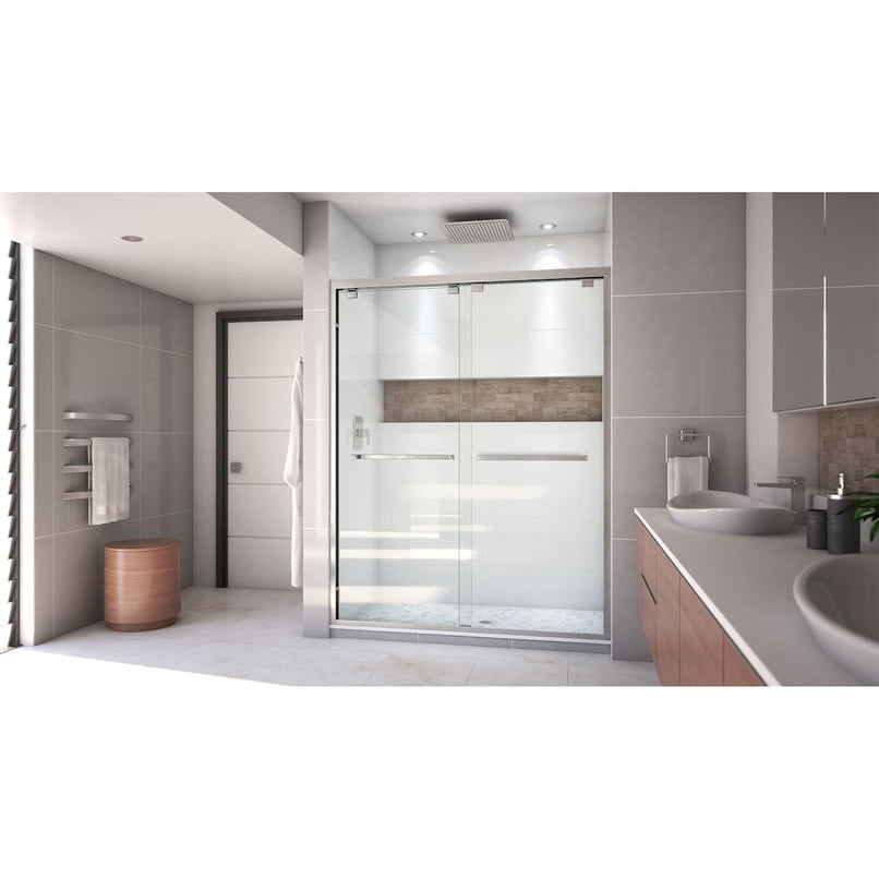 Encore 76" High x 60" Wide Bypass Semi Frameless Shower Door with Clear Glass - image 5