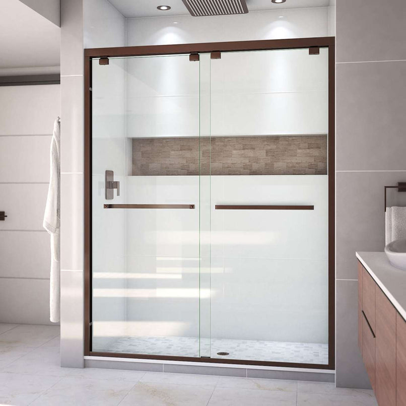 Encore 76" High x 60" Wide Bypass Semi Frameless Shower Door with Clear Glass - image 6