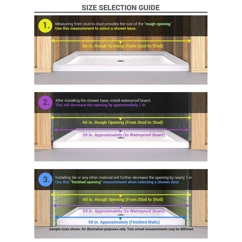 Encore 76" High x 60" Wide Bypass Semi Frameless Shower Door with Clear Glass - image 23