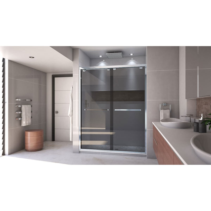 Encore 76" High x 60" Wide Bypass Semi Frameless Shower Door with Tinted Glass - image 5