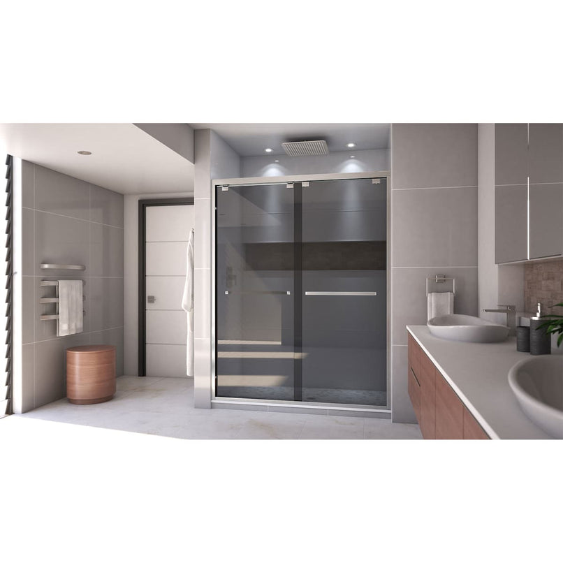Encore 76" High x 60" Wide Bypass Semi Frameless Shower Door with Tinted Glass - image 8