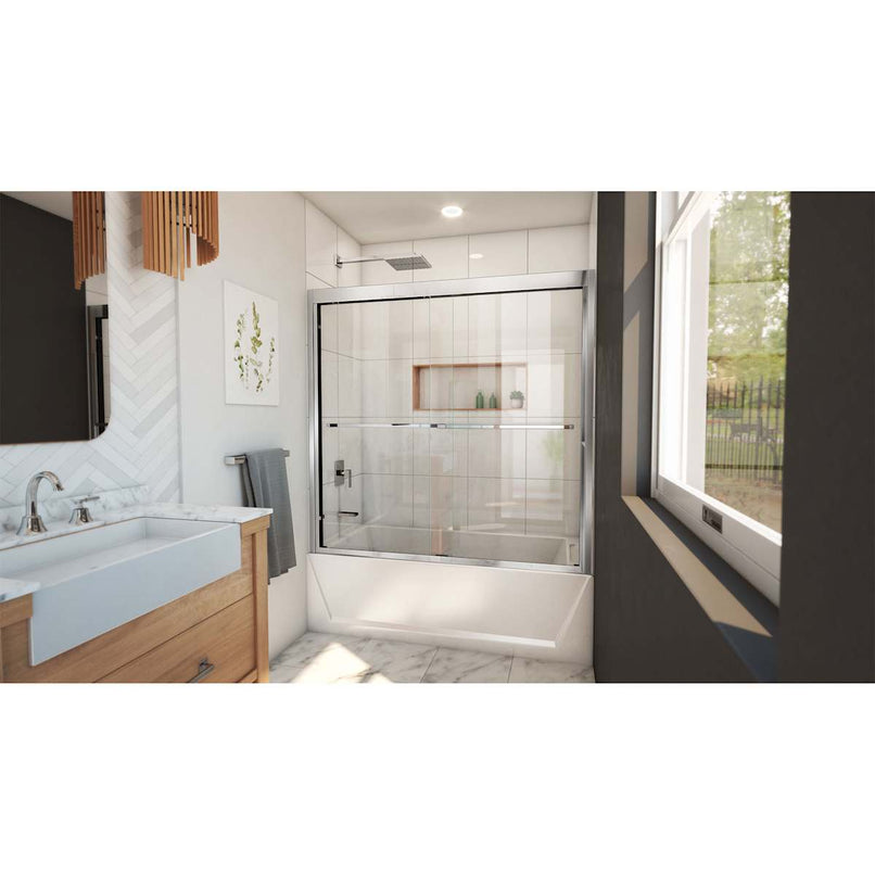 Duet Plus 55 - 59" W x 58" H Semi-Frameless Bypass Sliding Tub Door - image 2
