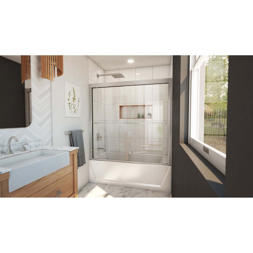 Duet Plus 55 - 59" W x 58" H Semi-Frameless Bypass Sliding Tub Door - image 6