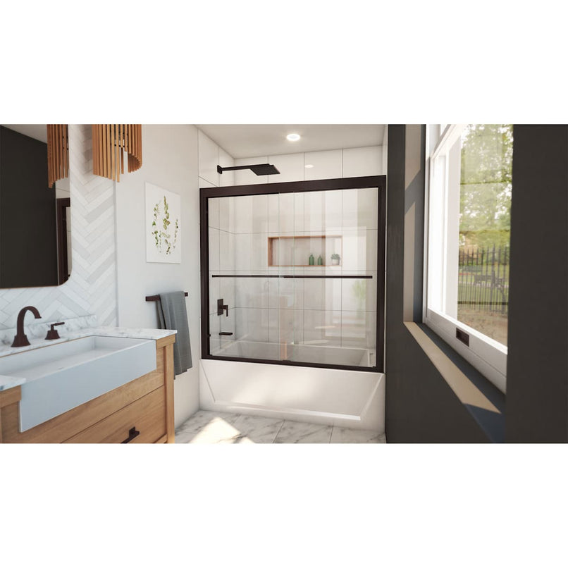 Duet Plus 55 - 59" W x 58" H Semi-Frameless Bypass Sliding Tub Door - image 10