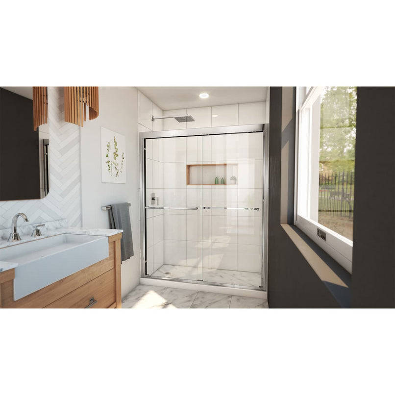 Duet Plus 56 - 60" W x 72" H Semi-Frameless Bypass Sliding Shower Door - image 2