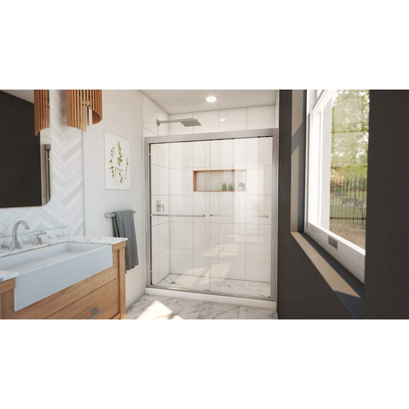 Duet Plus 56 - 60" W x 72" H Semi-Frameless Bypass Sliding Shower Door - image 6