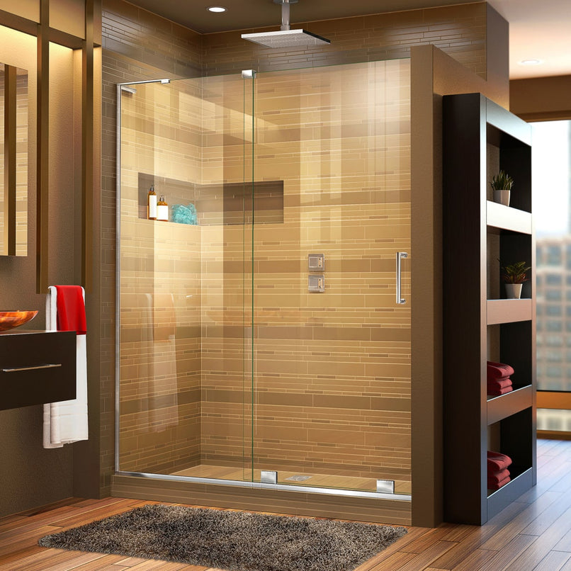 Mirage-X 72" High x 44" to 48" Width Sliding Frameless Shower Door with Clear Glass, Left-Wall Bracket - image 1