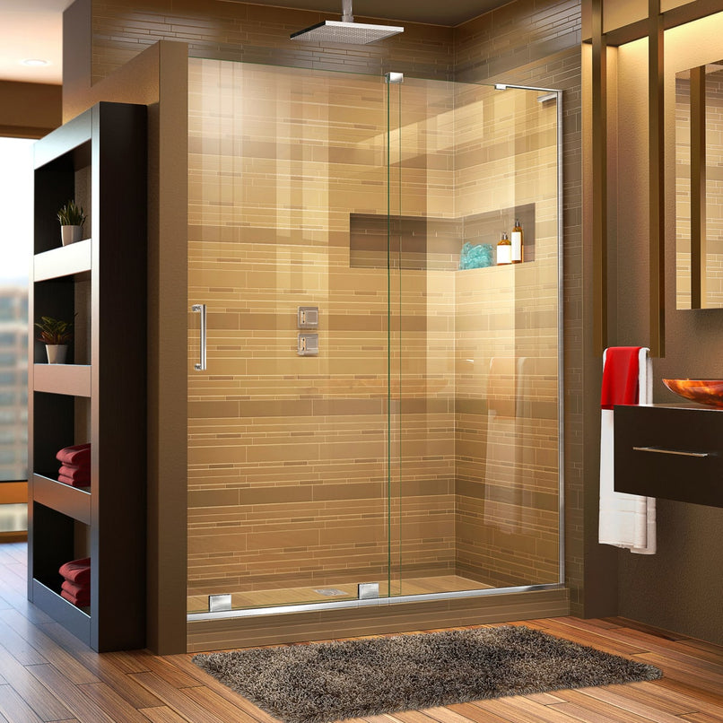Mirage-X 72" High x 44" to 48" Width Sliding Frameless Shower Door with Clear Glass, Right-Wall Bracket - image 1