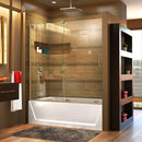 Mirage-X 56" - 60" W x 58" H Sliding Frameless Tub Door with Clear Glass and Fixed Left Panel - image 1