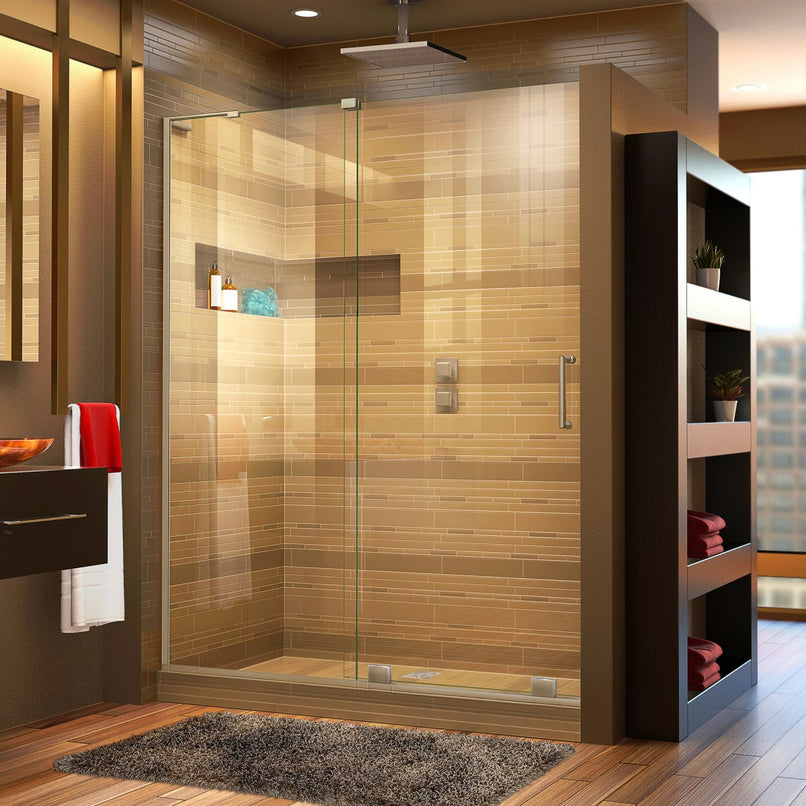 Mirage-X 72" High x 56" to 60" Width Sliding Frameless Shower Door with Clear Glass, Left-Wall Bracket - image 1