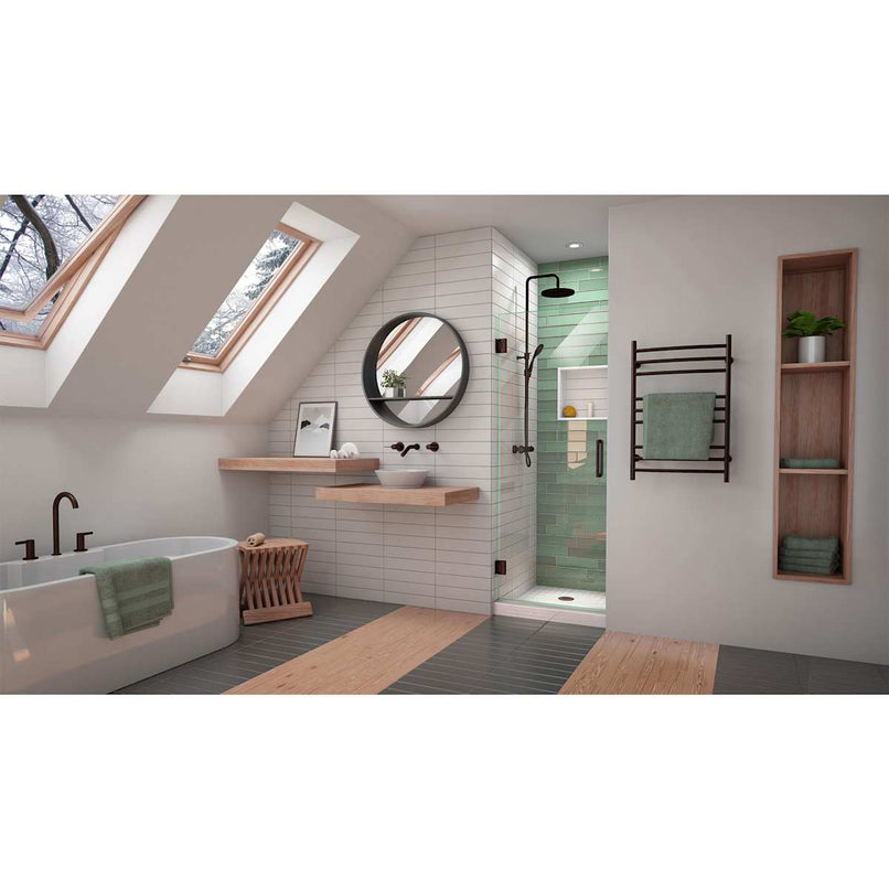 Unidoor-LS 72" High x 28" Wide Hinged Frameless Shower Door with Clear Glass - image 10