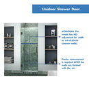 Unidoor 72" High x 30" Wide Hinged Frameless Shower Door with Clear Glass - image 14