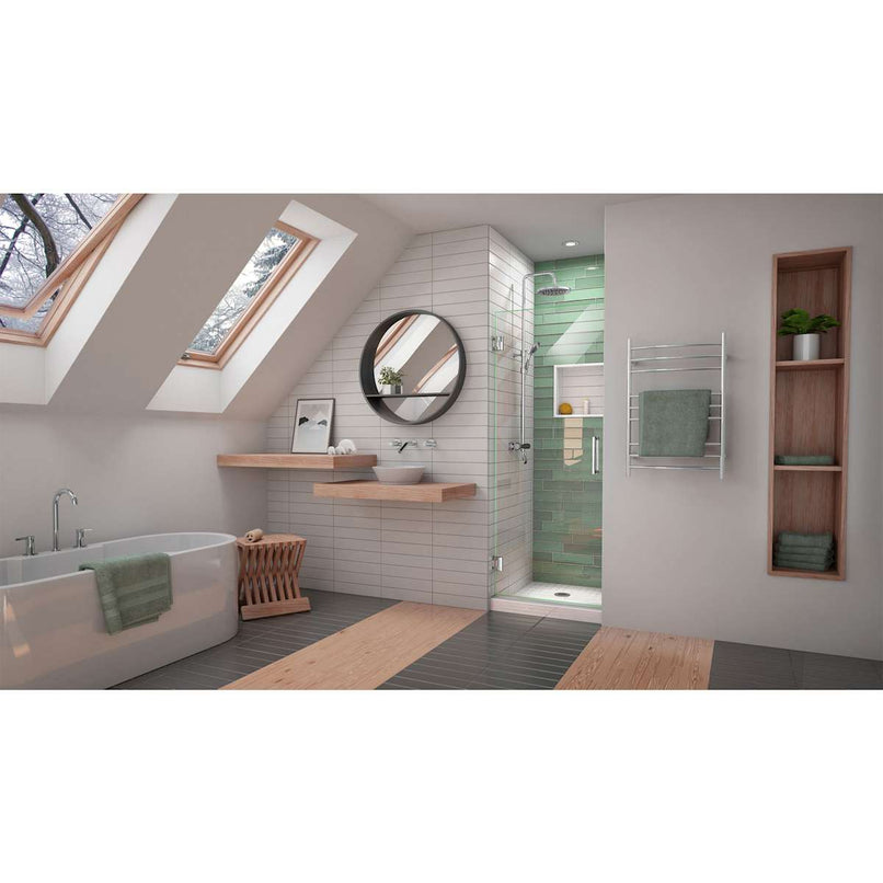 Unidoor-LS 72" High x 30" Wide Hinged Frameless Shower Door with Clear Glass - image 2