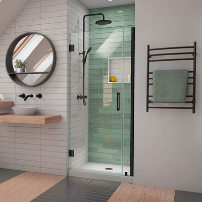 Unidoor-LS 72" High x 34" Wide Hinged Frameless Shower Door with Clear Glass - image 1