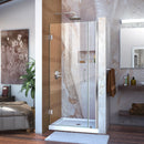 Unidoor 72" High x 36" Wide Hinged Frameless Shower Door with Clear Glass - image 1