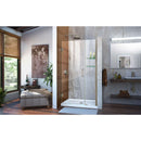 Unidoor 72" High x 37" Wide Hinged Frameless Shower Door with Clear Glass - Includes 2 Shelves - image 3