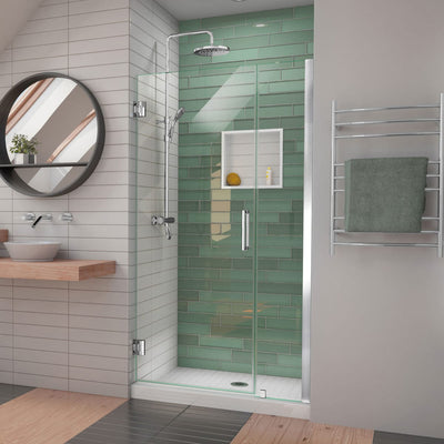 Unidoor-LS 72" High x 37" Wide Hinged Frameless Shower Door with Clear Glass - image 1