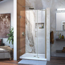 Unidoor 72" High x 41" Wide Hinged Frameless Shower Door with Clear Glass - image 1