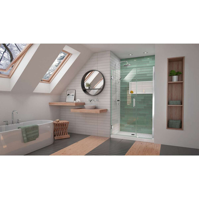Unidoor-LS 72" High x 42" Wide Hinged Frameless Shower Door with Clear Glass - image 2