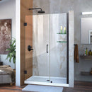 Unidoor 72" High x 46" Wide Hinged Frameless Shower Door with Clear Glass - image 1