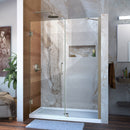 Unidoor 72" High x 49" Wide Hinged Frameless Shower Door with Clear Glass - Includes Stabilizing Arm - image 1