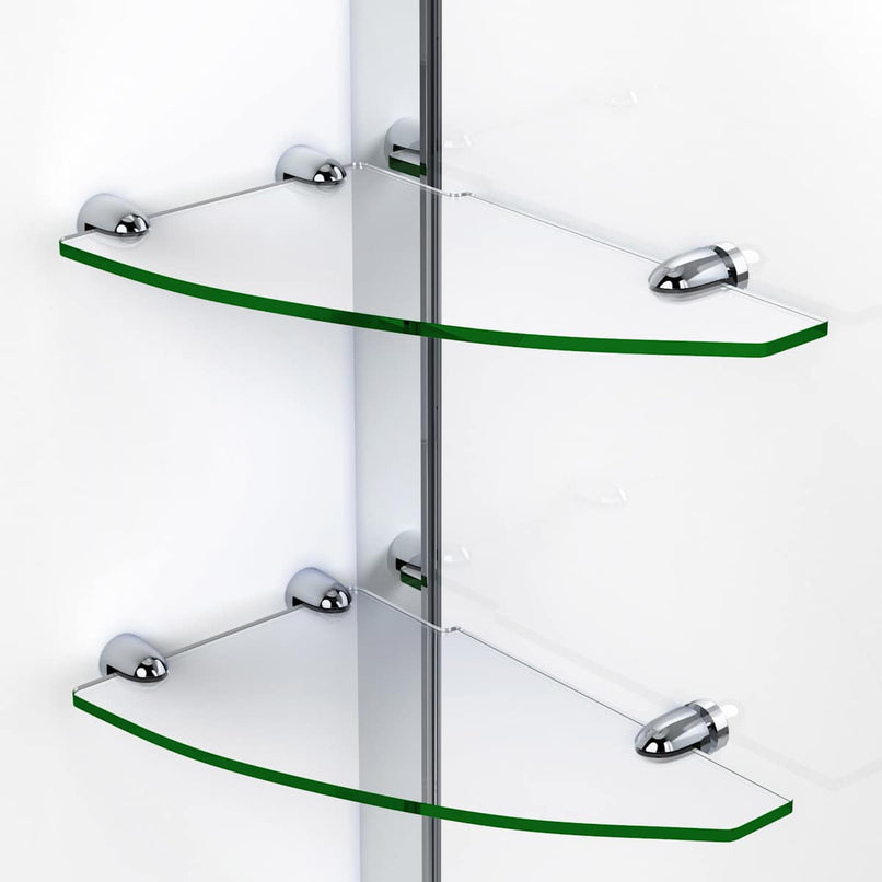 Unidoor 72" High x 51" Wide Hinged Frameless Shower Door with Clear Glass - Includes 2 Shelves - image 14