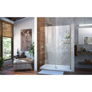 Unidoor 72" High x 54" Wide Hinged Frameless Shower Door with Clear Glass - Includes 2 Shelves - image 4