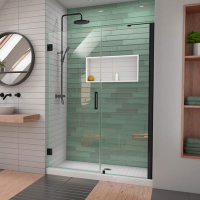 Unidoor-LS 72" High x 54" Wide Hinged Frameless Shower Door with Clear Glass - image 1