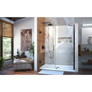 Unidoor 72" High x 55" Wide Hinged Frameless Shower Door with Clear Glass - Includes Stabilizing Arm - image 2