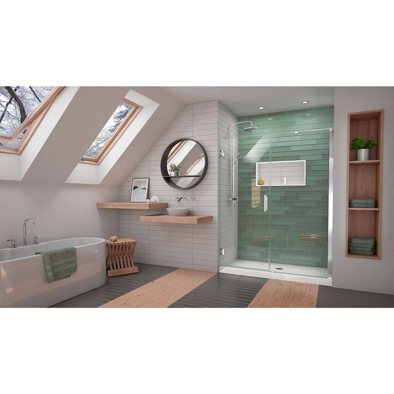 Unidoor-LS 72" High x 59" Wide Hinged Frameless Shower Door with Clear Glass - image 2