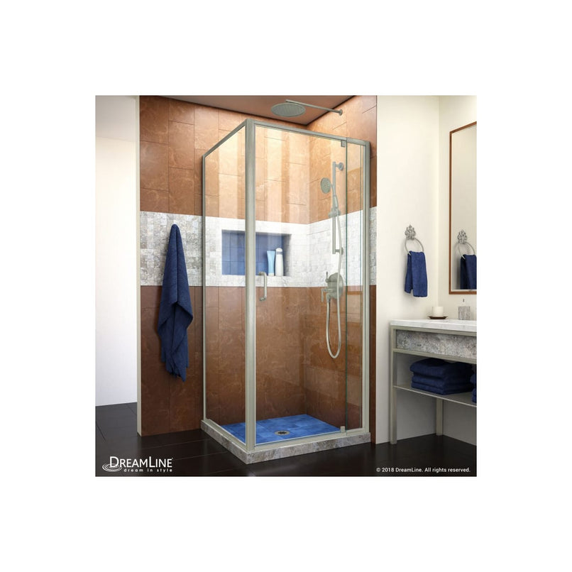 Flex 72" High x 32-7/16" Wide x 30-1/2" Deep Pivot Framed Shower Enclosure with Clear Glass - image 1