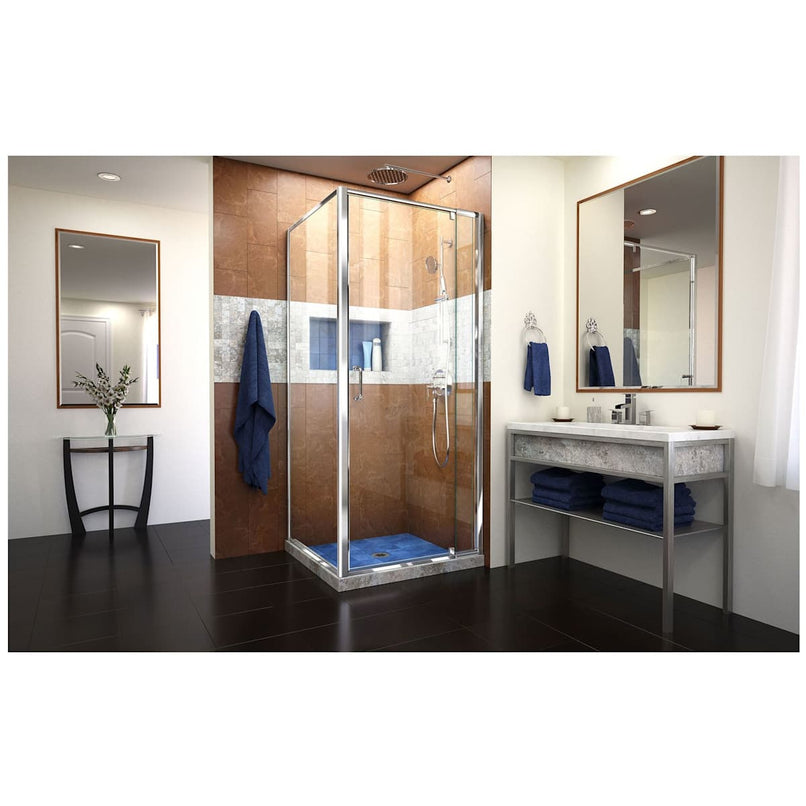 Flex 72" High x 32-7/16" Wide x 30-1/2" Deep Pivot Framed Shower Enclosure with Clear Glass - image 4