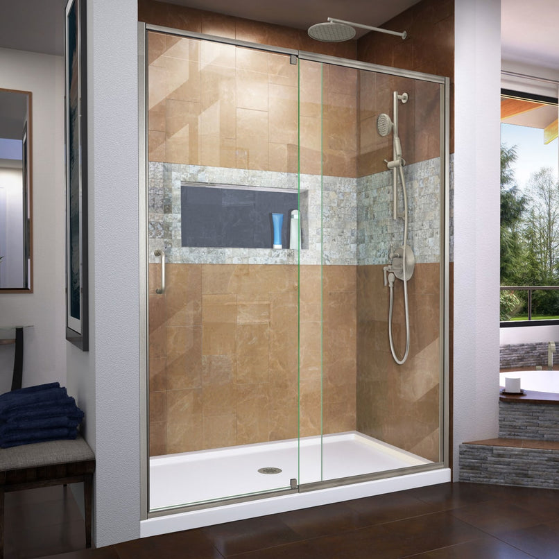 Flex 56-60" W x 72" H Semi Frameless Pivot Shower Door - image 1