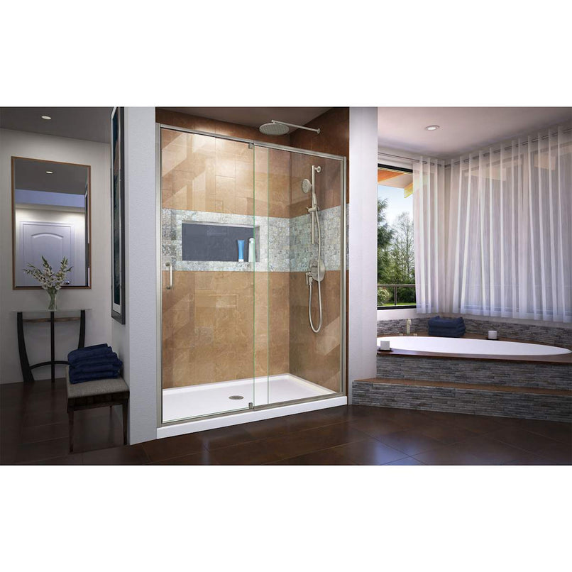 Flex 56-60" W x 72" H Semi Frameless Pivot Shower Door - image 2