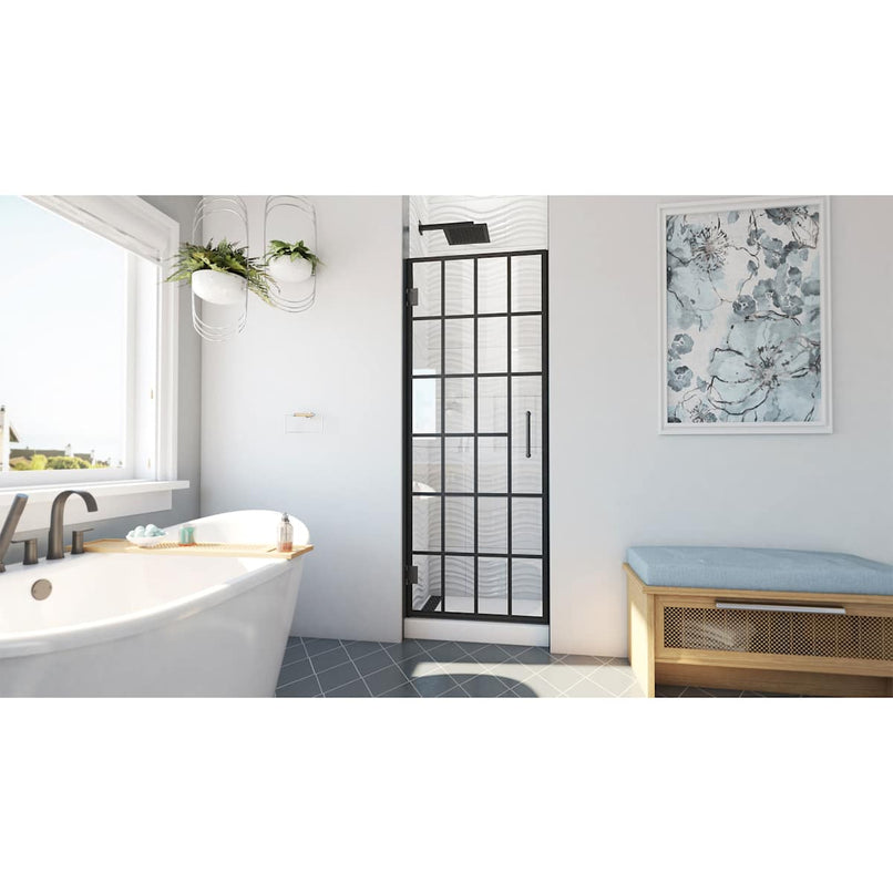 Unidoor Toulon 72" High x 30" Wide Hinged Frameless Shower Door with Clear Glass - image 3
