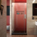 Unidoor Plus 72" High x 34-1/2" Wide Hinged Frameless Shower Door with Clear Glass - image 1