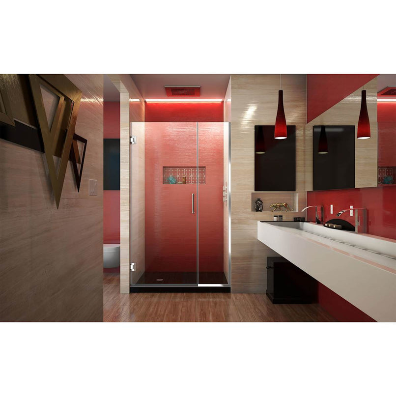 Unidoor Plus 72" High x 39-1/2" Wide Hinged Frameless Shower Door with Clear Glass - image 2